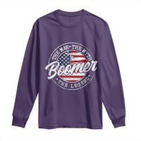 Boomers Generation Long Sleeve Shirt Vintage The Man The Myth The Legend American Flag - Wonder Print Shop