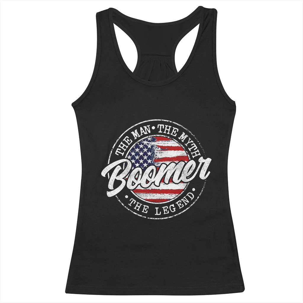 Boomers Generation Racerback Tank Top Vintage The Man The Myth The Legend American Flag - Wonder Print Shop