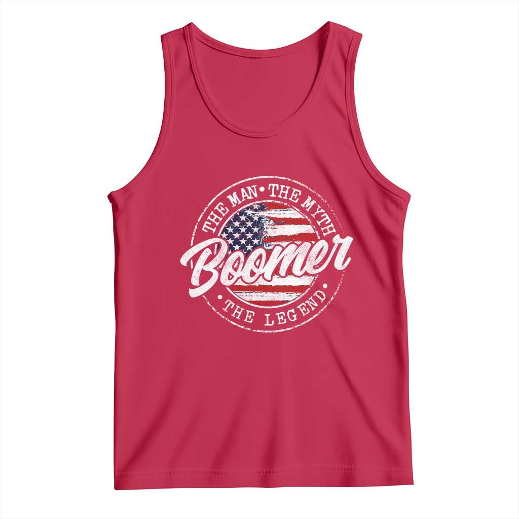 Boomers Generation Tank Top Vintage The Man The Myth The Legend American Flag - Wonder Print Shop