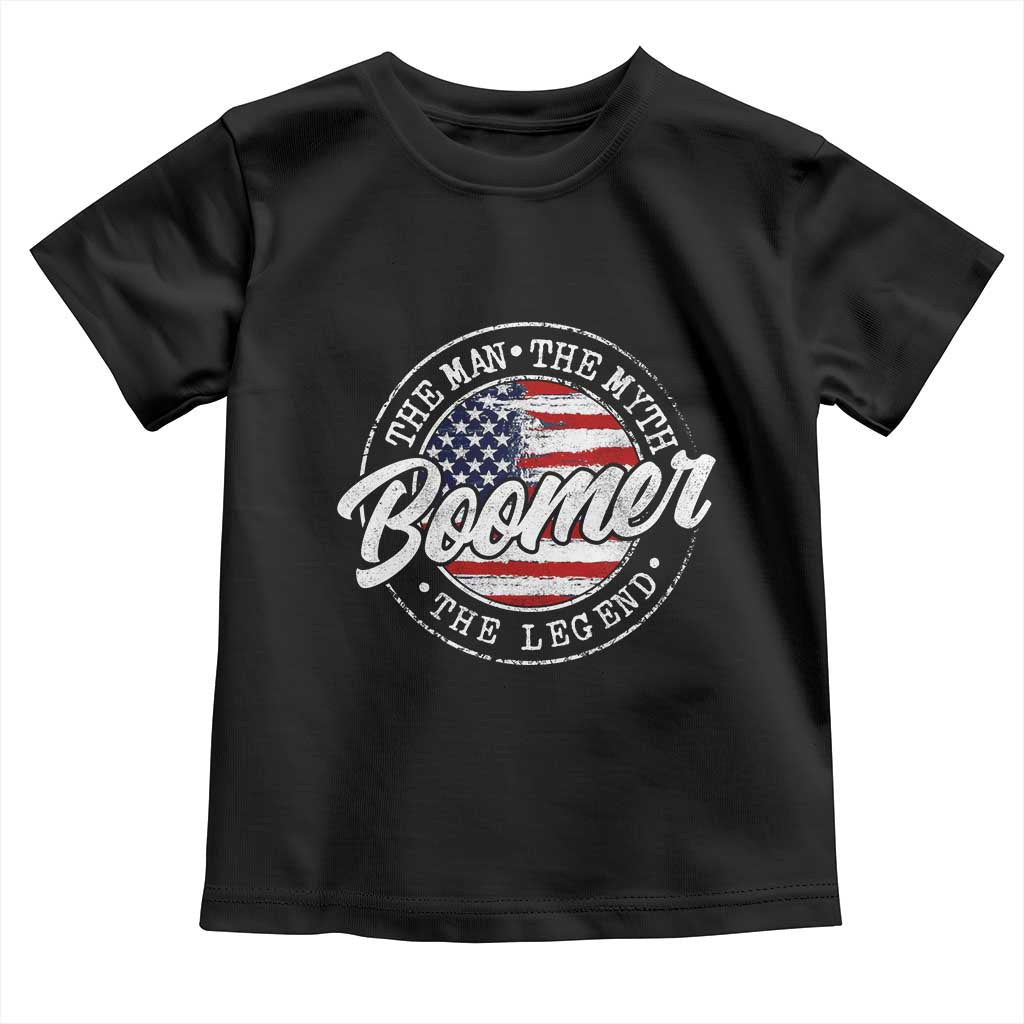 Boomers Generation Toddler T Shirt Vintage The Man The Myth The Legend American Flag - Wonder Print Shop