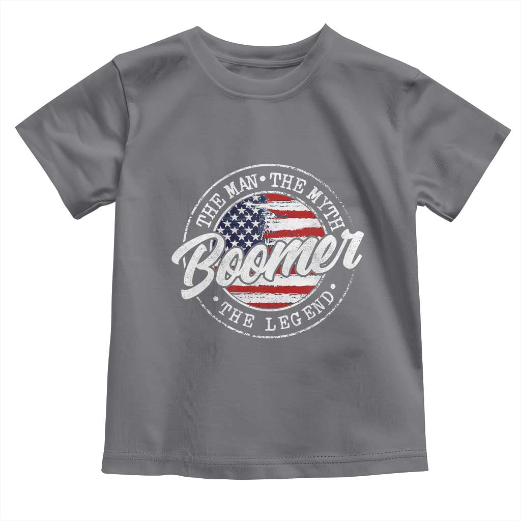 Boomers Generation Toddler T Shirt Vintage The Man The Myth The Legend American Flag - Wonder Print Shop