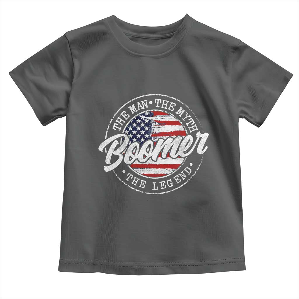 Boomers Generation Toddler T Shirt Vintage The Man The Myth The Legend American Flag - Wonder Print Shop