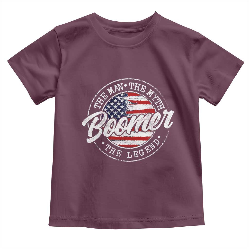 Boomers Generation Toddler T Shirt Vintage The Man The Myth The Legend American Flag - Wonder Print Shop