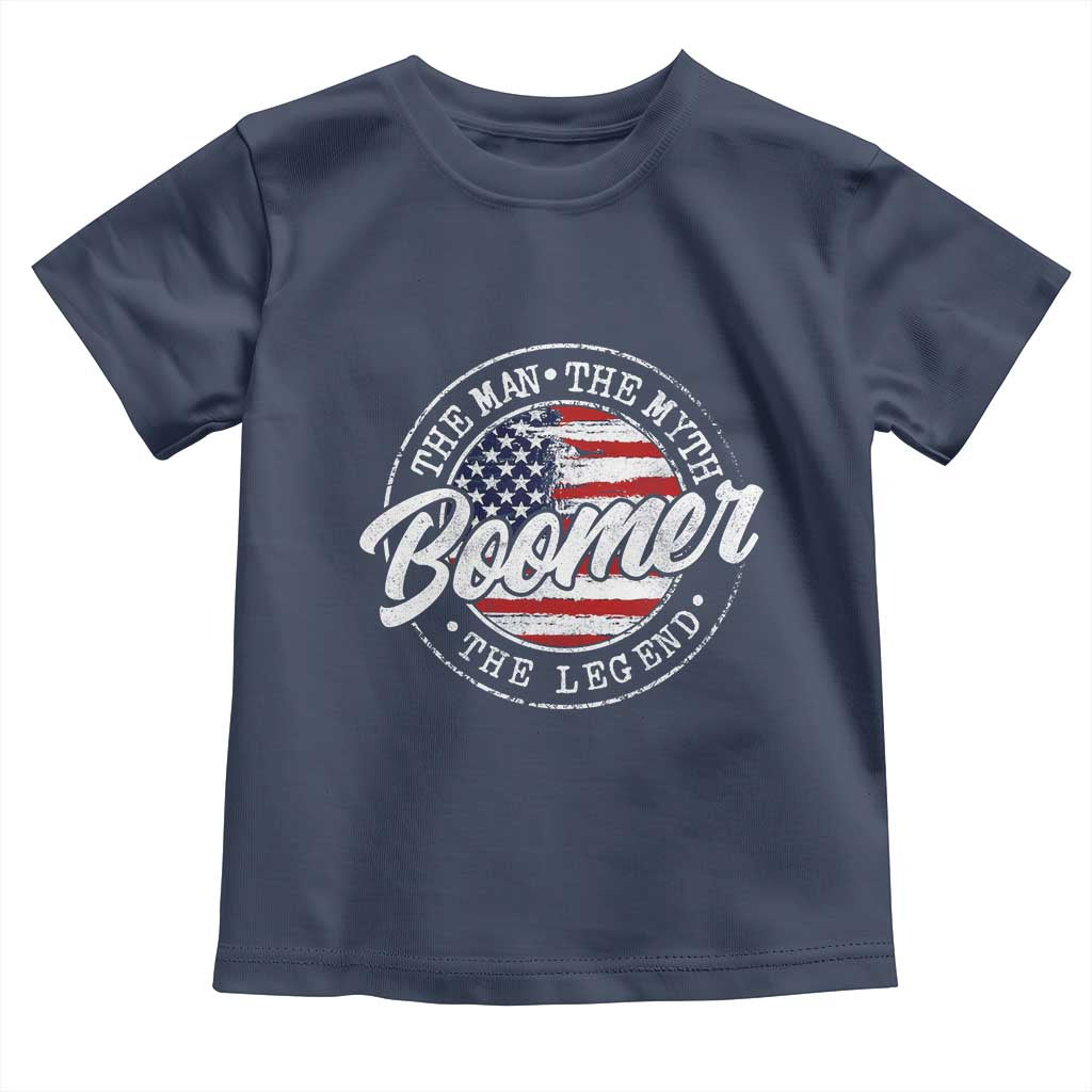 Boomers Generation Toddler T Shirt Vintage The Man The Myth The Legend American Flag - Wonder Print Shop