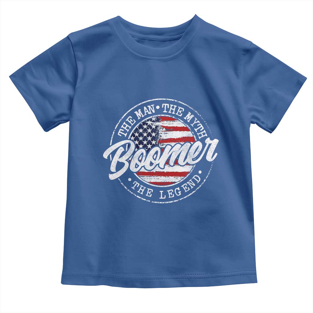 Boomers Generation Toddler T Shirt Vintage The Man The Myth The Legend American Flag - Wonder Print Shop