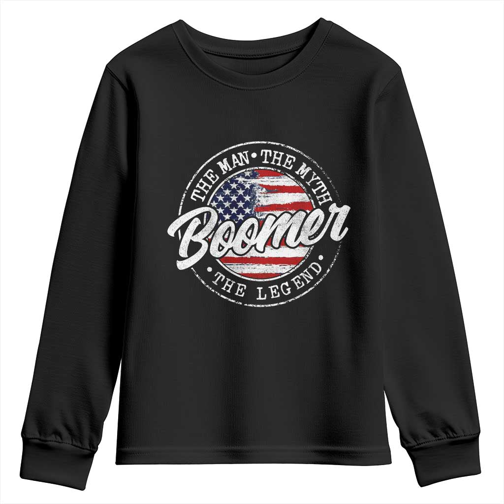 Boomers Generation Youth Sweatshirt Vintage The Man The Myth The Legend American Flag - Wonder Print Shop