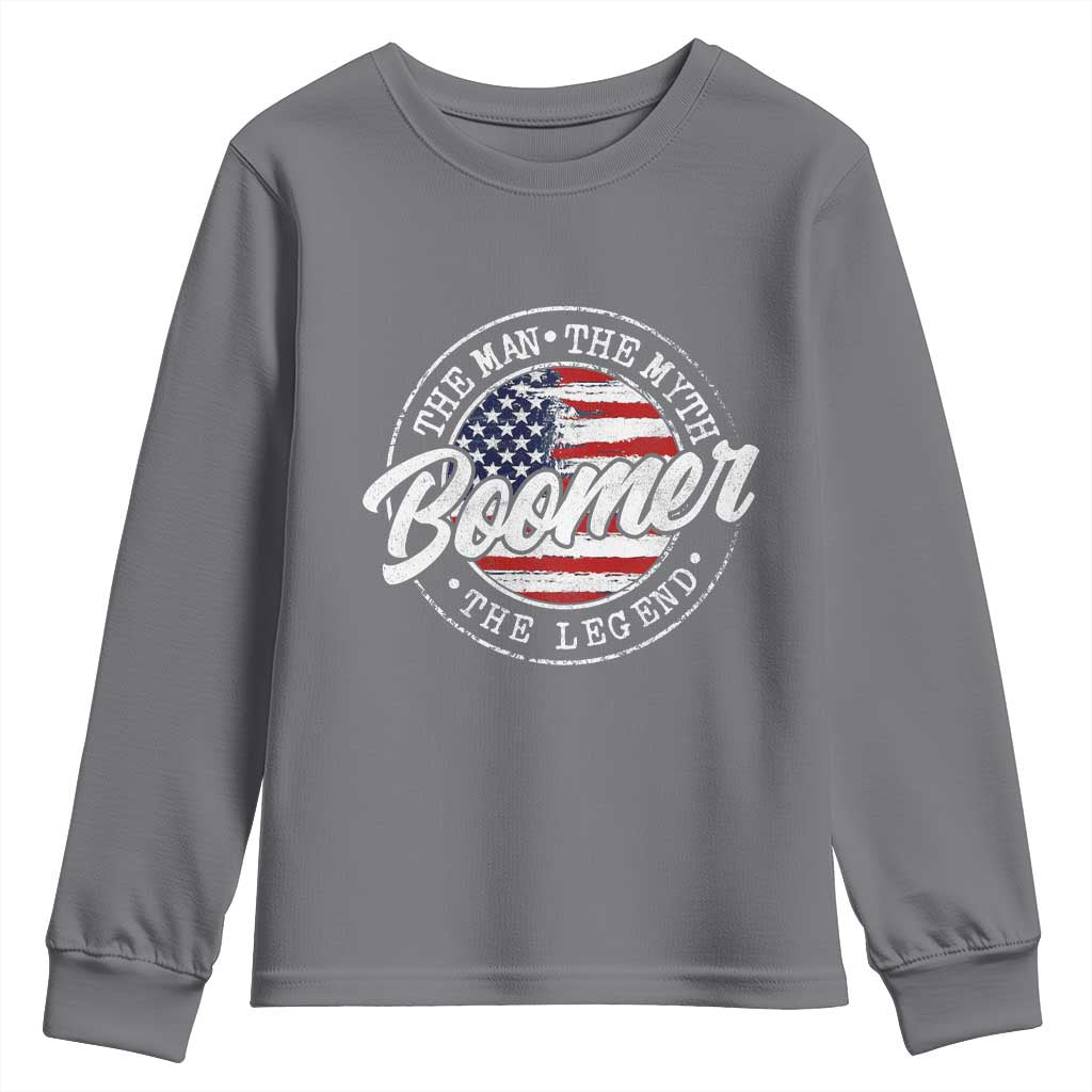 Boomers Generation Youth Sweatshirt Vintage The Man The Myth The Legend American Flag - Wonder Print Shop