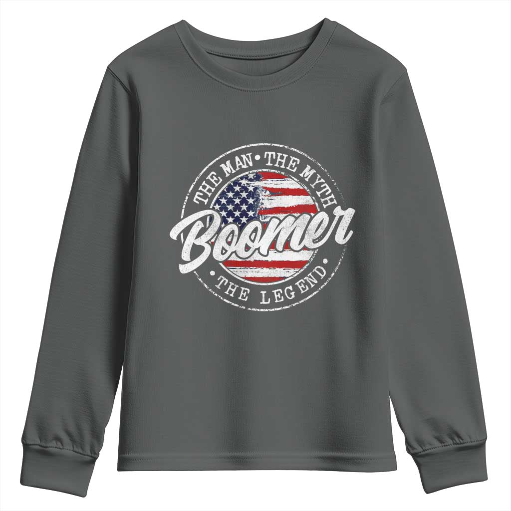 Boomers Generation Youth Sweatshirt Vintage The Man The Myth The Legend American Flag - Wonder Print Shop