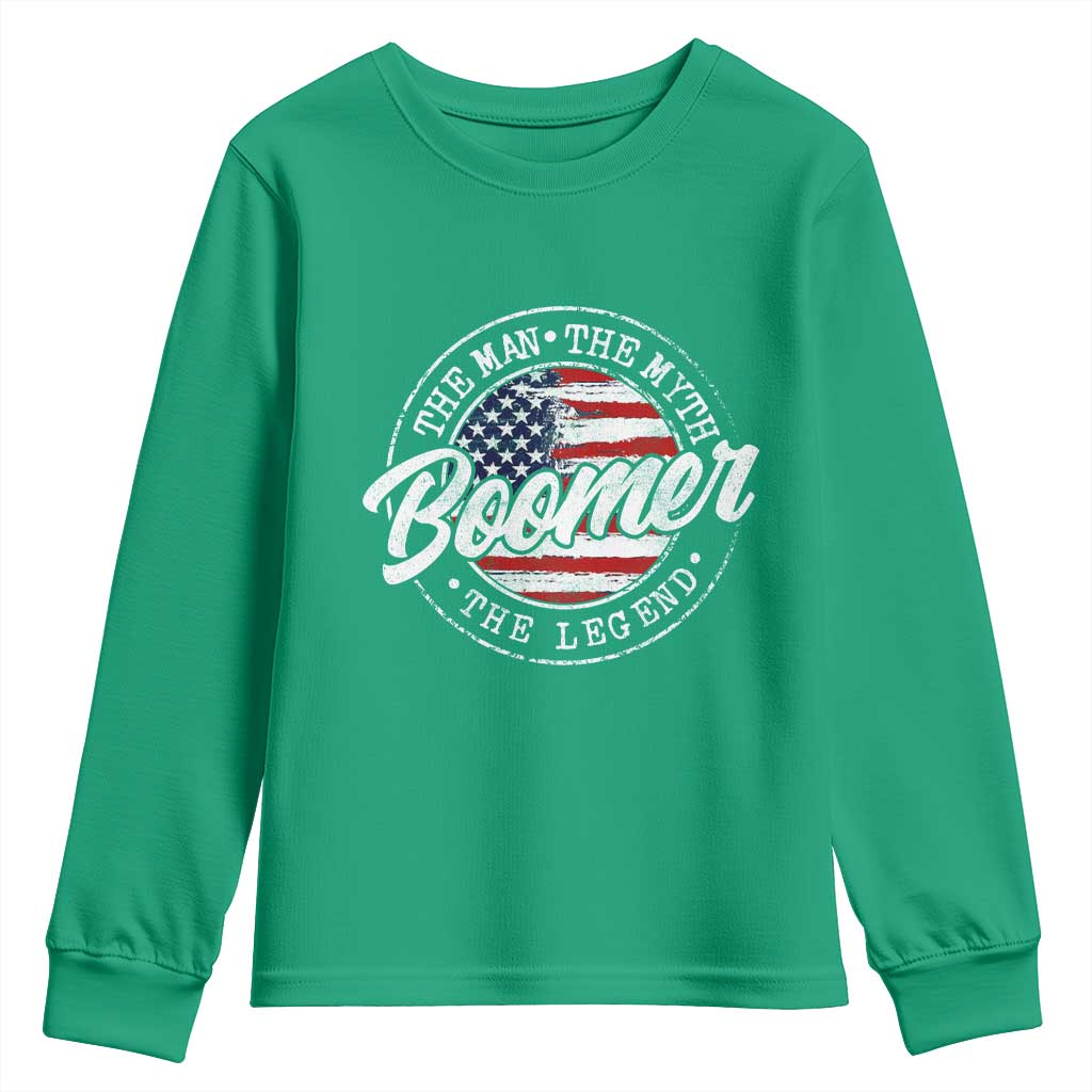 Boomers Generation Youth Sweatshirt Vintage The Man The Myth The Legend American Flag - Wonder Print Shop