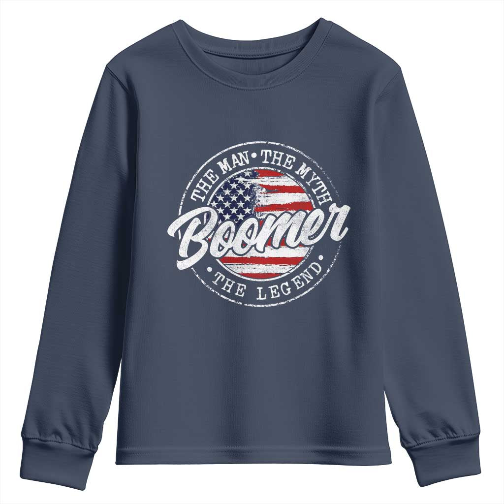 Boomers Generation Youth Sweatshirt Vintage The Man The Myth The Legend American Flag - Wonder Print Shop