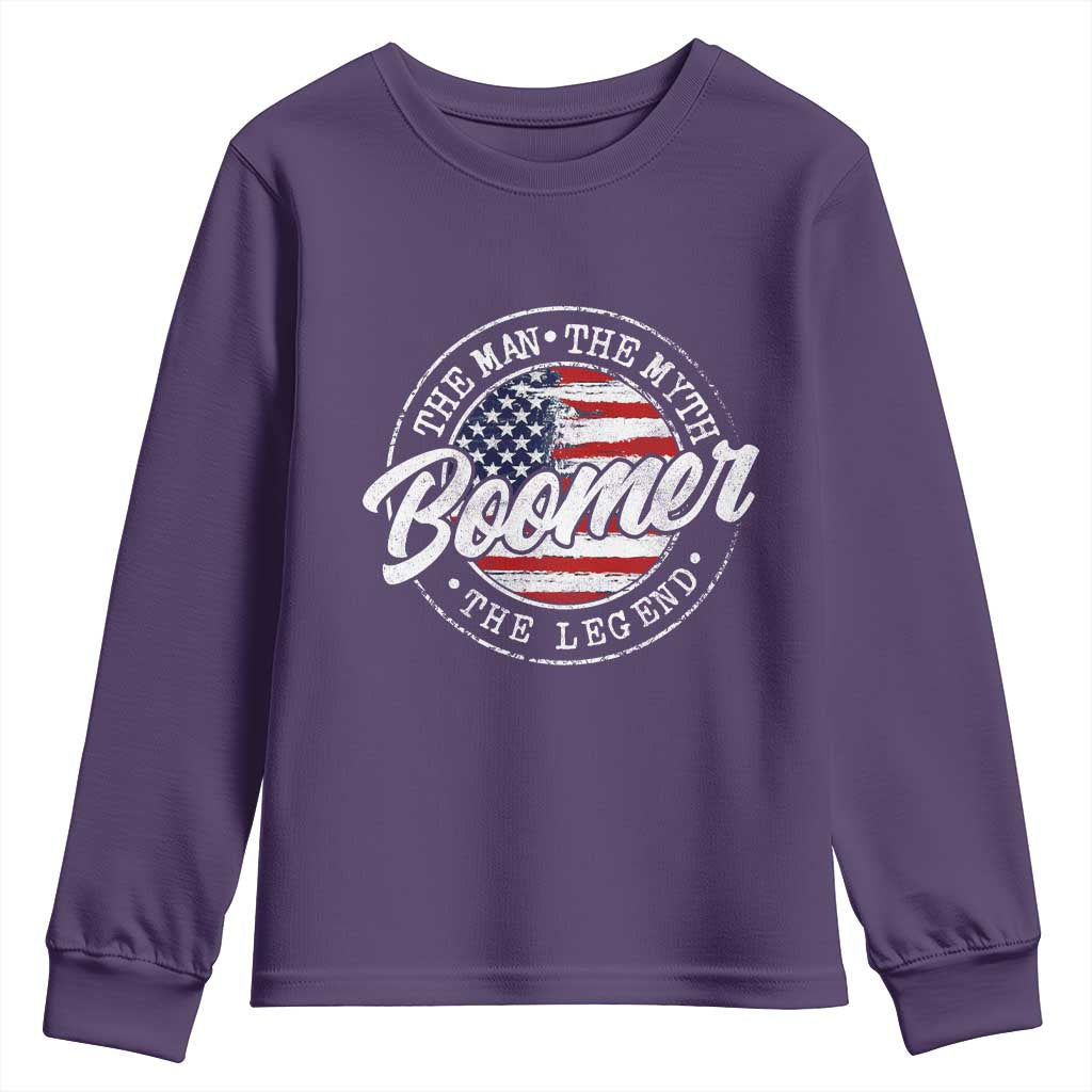 Boomers Generation Youth Sweatshirt Vintage The Man The Myth The Legend American Flag - Wonder Print Shop