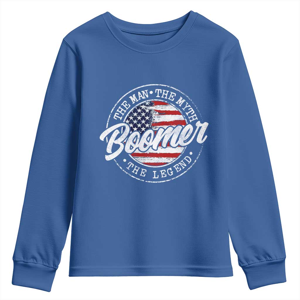 Boomers Generation Youth Sweatshirt Vintage The Man The Myth The Legend American Flag - Wonder Print Shop