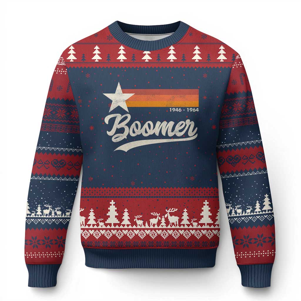 Boomers Generation Ugly Christmas Sweater Vintage Retro Gift - Wonder Print Shop
