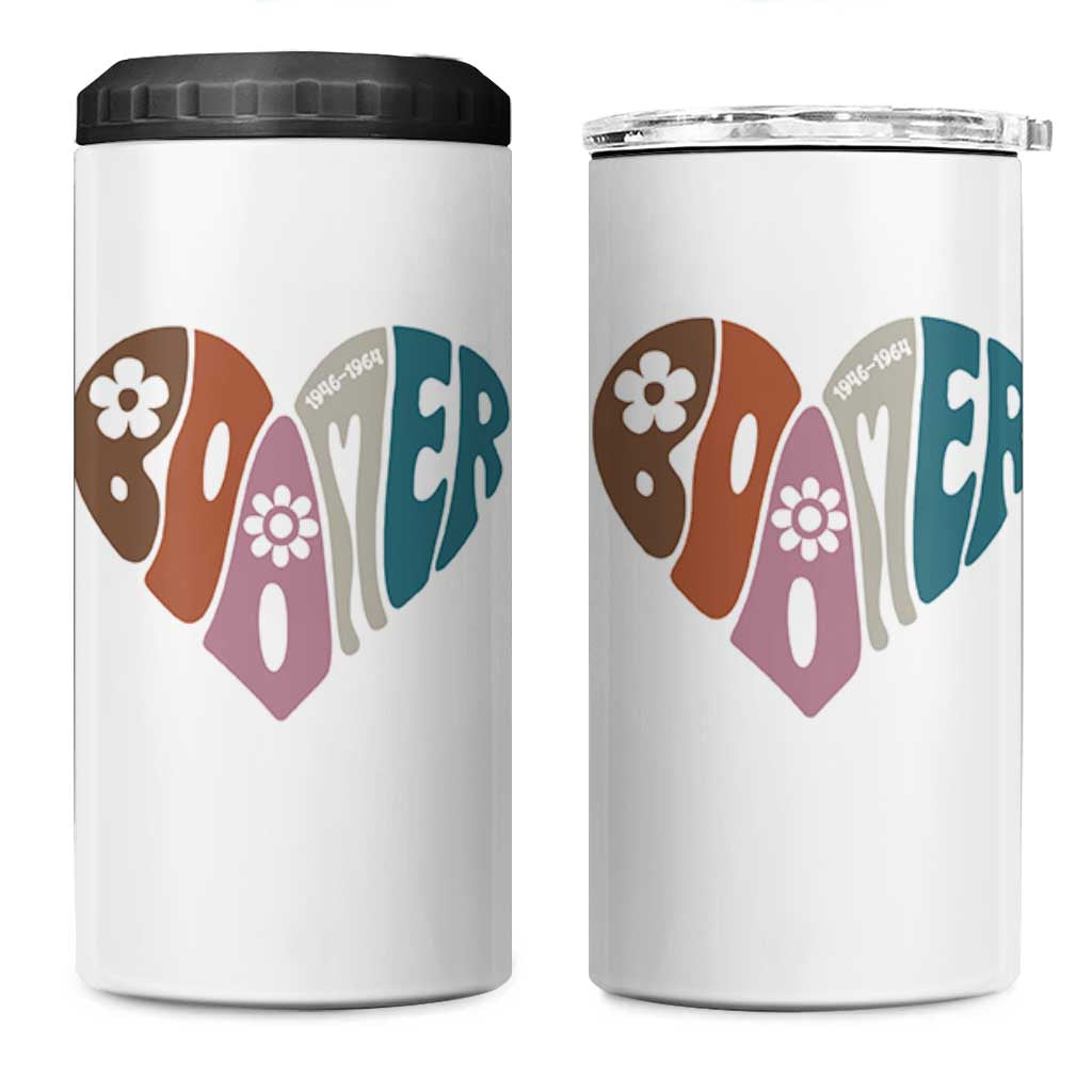 Boomers Generation 4 in 1 Can Cooler Tumbler Vintage 40s 50s 60s Hippe Peace Love Hippy - Wonder Print Shop