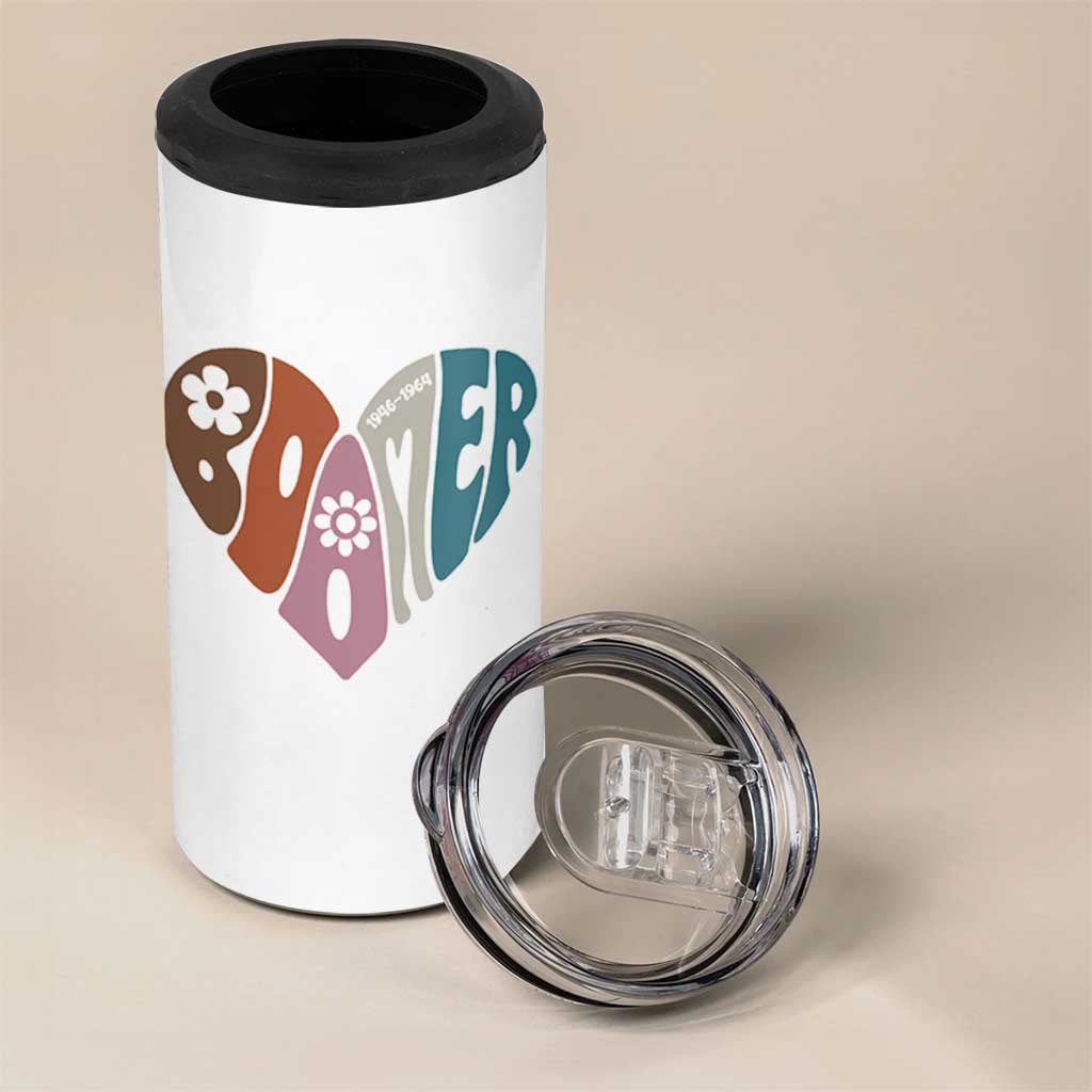 Boomers Generation 4 in 1 Can Cooler Tumbler Vintage 40s 50s 60s Hippe Peace Love Hippy - Wonder Print Shop