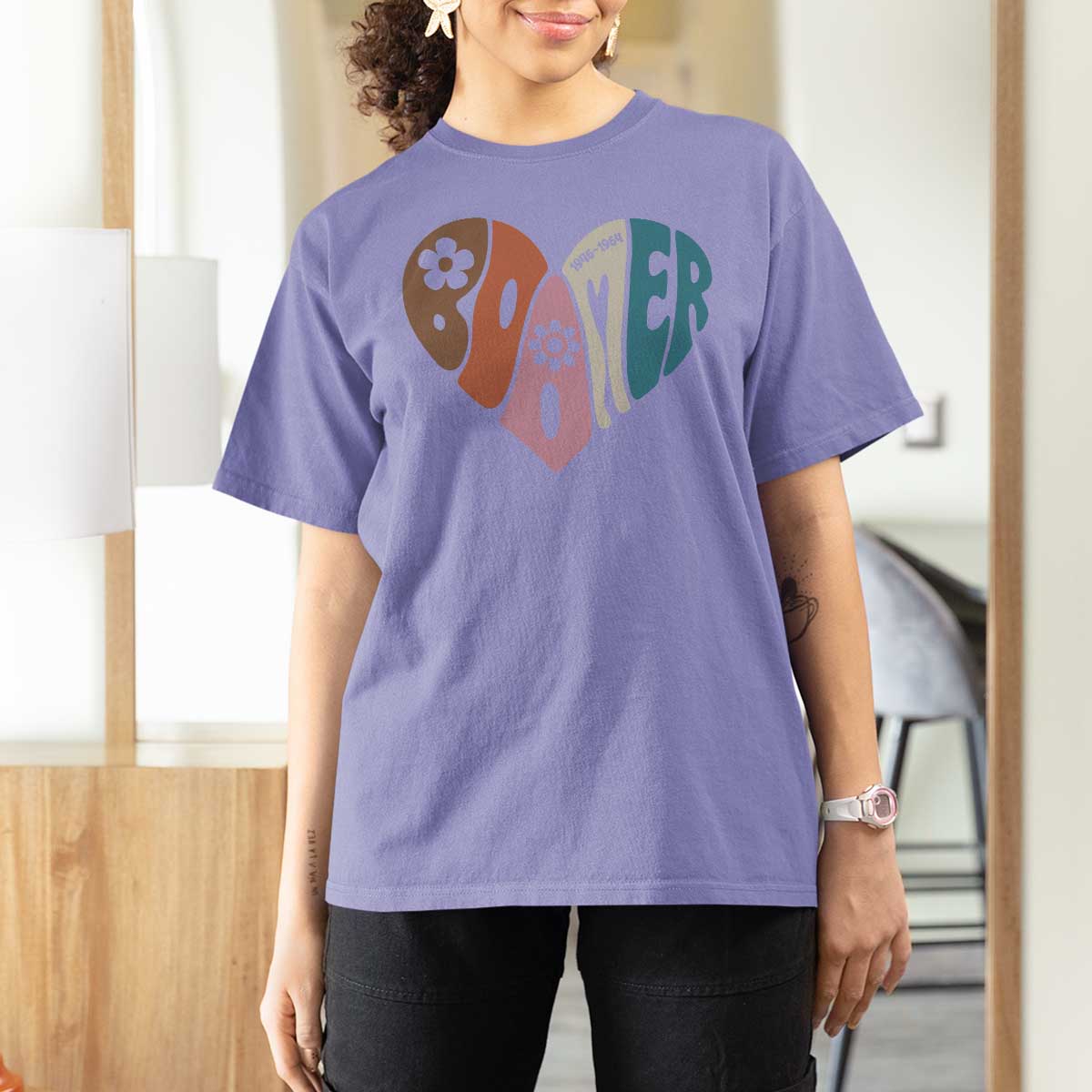 Boomers Generation T Shirt For Women Vintage 40s 50s 60s Hippe Peace Love Hippy - Wonder Print Shop