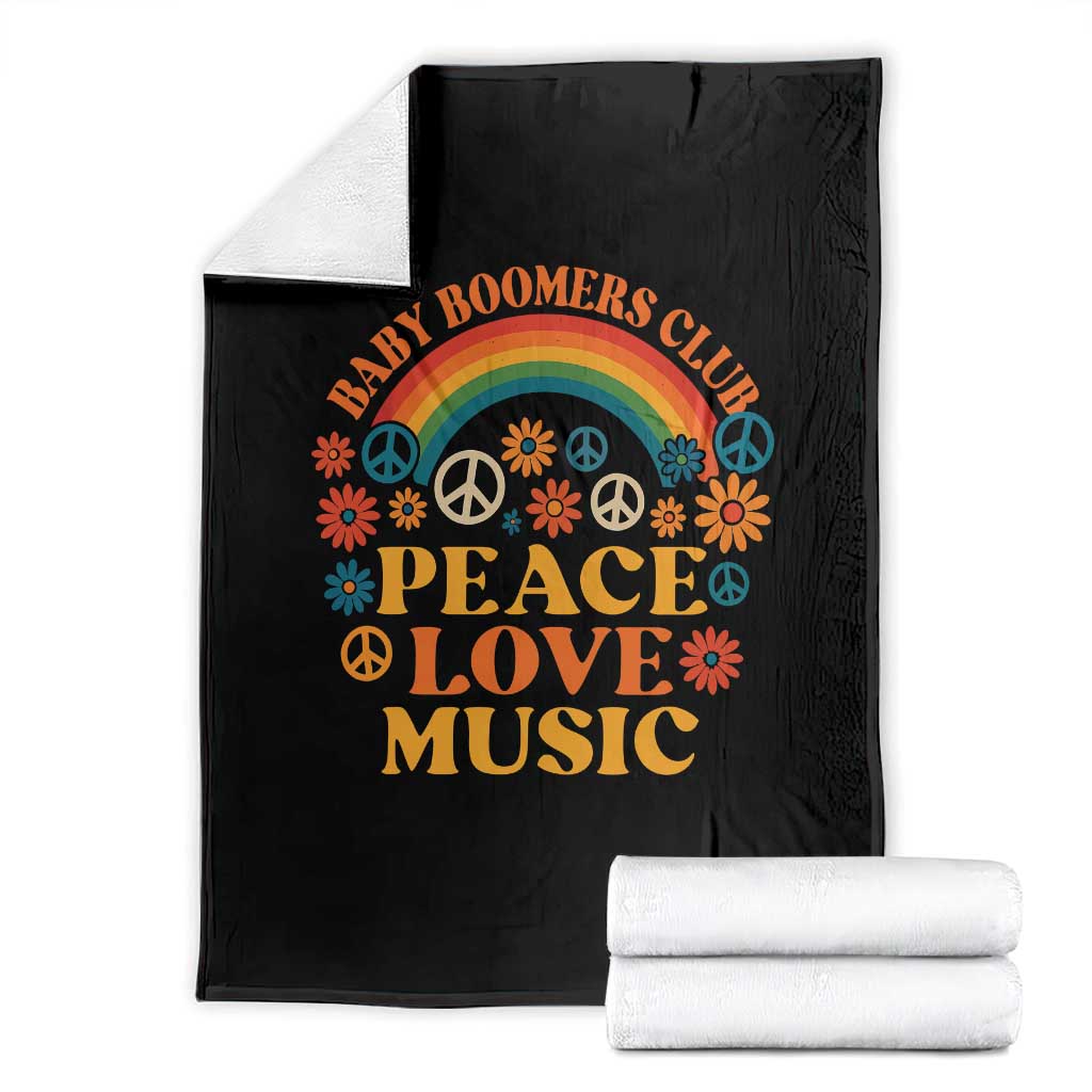 Baby Boomers Generation Throw Blanket Peace Love Music 60s Hippe - Wonder Print Shop
