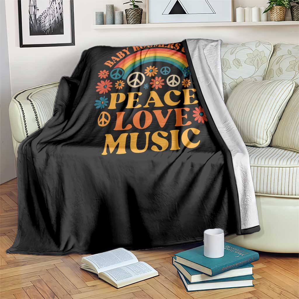 Baby Boomers Generation Throw Blanket Peace Love Music 60s Hippe - Wonder Print Shop