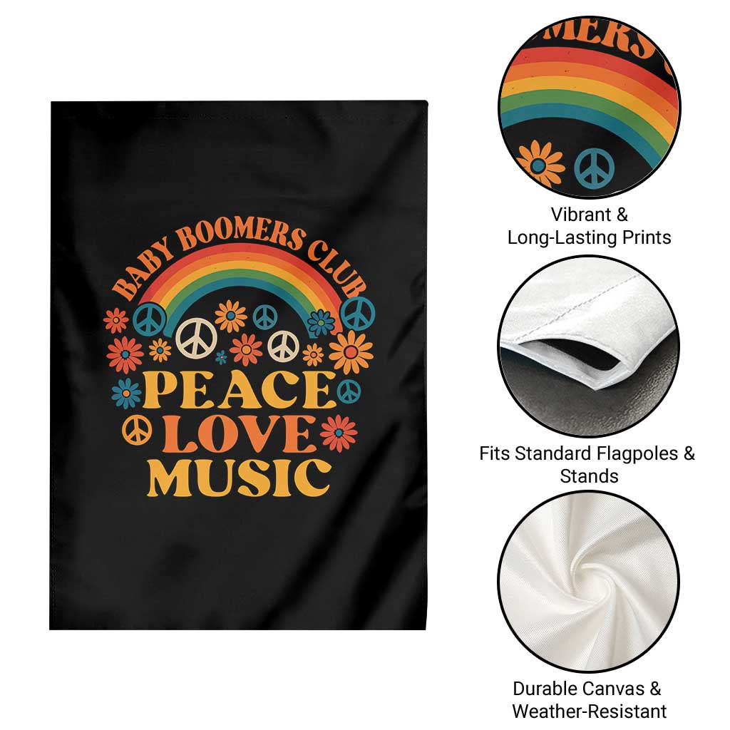 Baby Boomers Generation Garden Flag Peace Love Music 60s Hippe - Wonder Print Shop