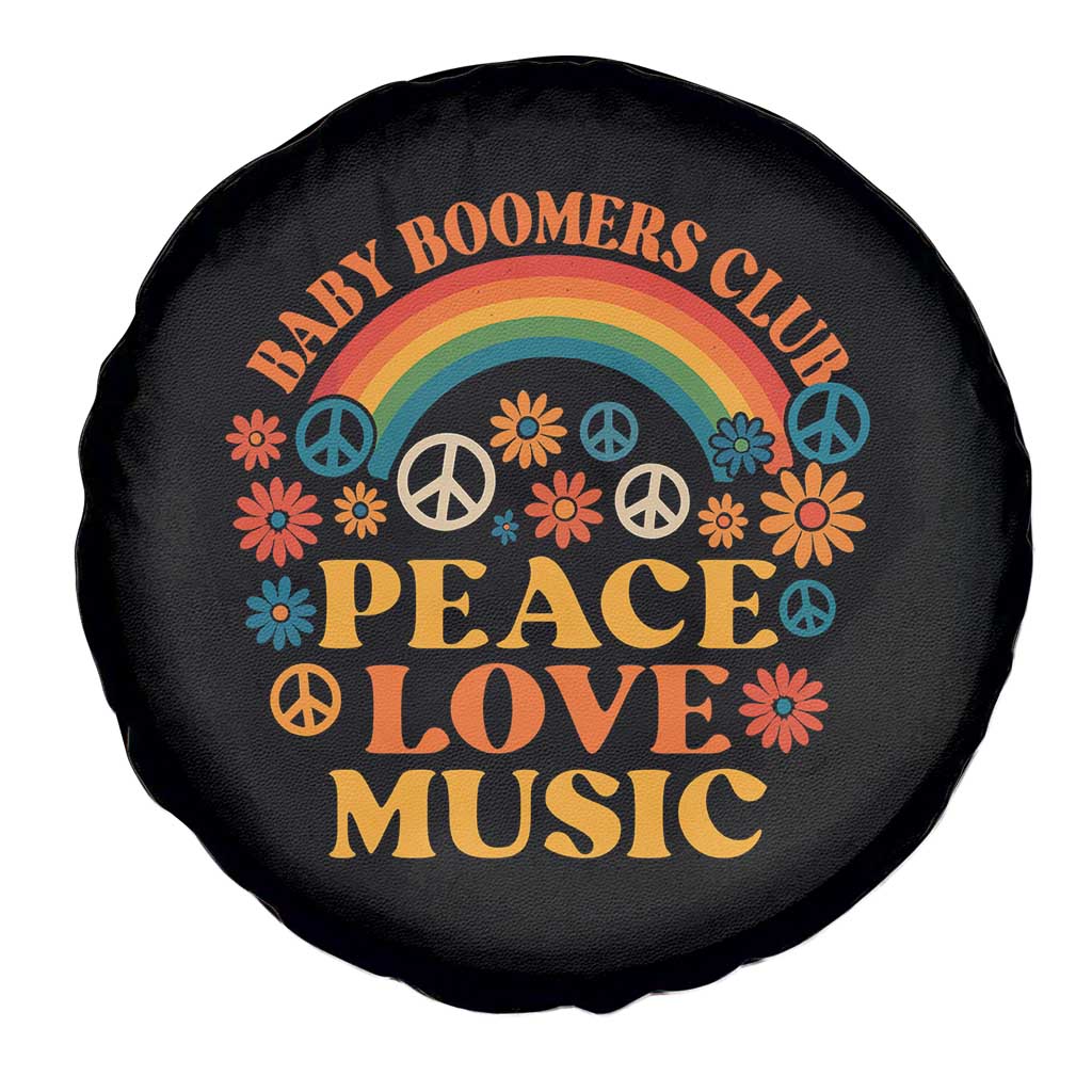 Baby Boomers Generation Spare Tire Cover Peace Love Music 60s Hippe - Wonder Print Shop