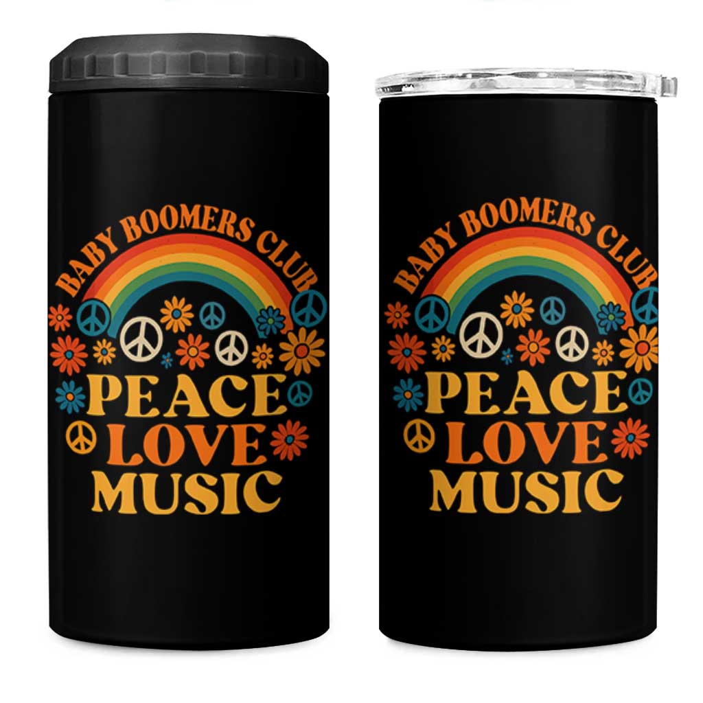 Baby Boomers Generation 4 in 1 Can Cooler Tumbler Peace Love Music 60s Hippe - Wonder Print Shop