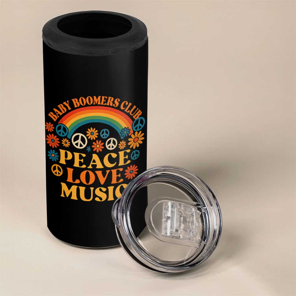 Baby Boomers Generation 4 in 1 Can Cooler Tumbler Peace Love Music 60s Hippe - Wonder Print Shop