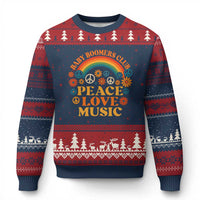 Baby Boomers Generation Ugly Christmas Sweater Peace Love Music 60s Hippe - Wonder Print Shop