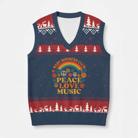Baby Boomers Generation V-Neck Knit Sweater Vest Peace Love Music 60s Hippe - Wonder Print Shop