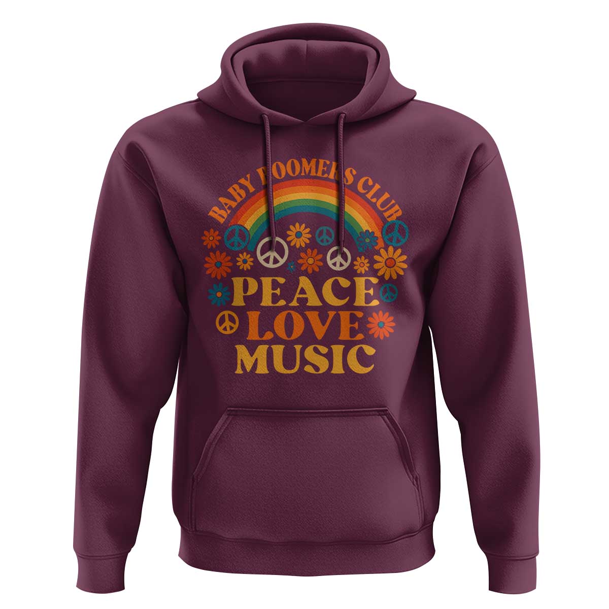 Baby Boomers Generation Hoodie Peace Love Music 60s Hippe - Wonder Print Shop