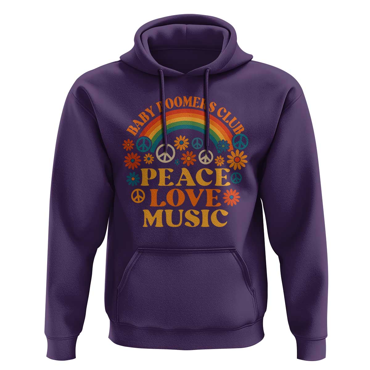 Baby Boomers Generation Hoodie Peace Love Music 60s Hippe - Wonder Print Shop