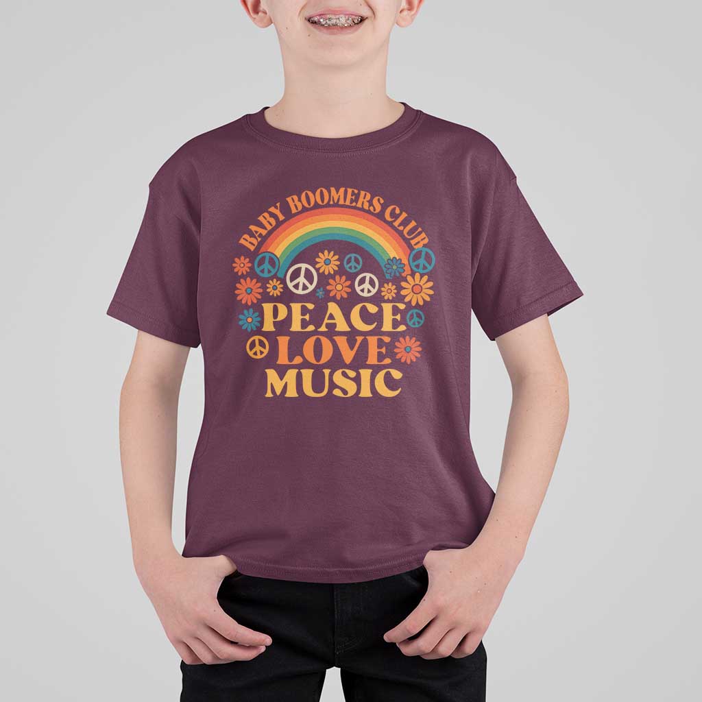 Baby Boomers Generation T Shirt For Kid Peace Love Music 60s Hippe - undefined