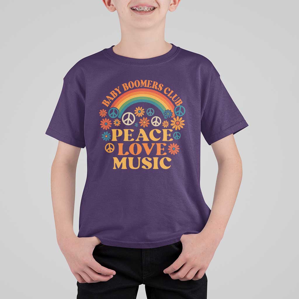 Baby Boomers Generation T Shirt For Kid Peace Love Music 60s Hippe - undefined