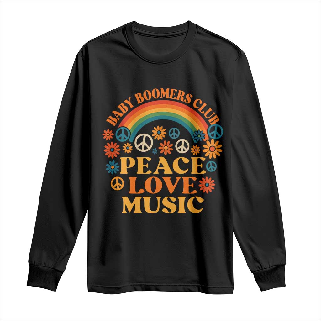 Baby Boomers Generation Long Sleeve Shirt Peace Love Music 60s Hippe - Wonder Print Shop
