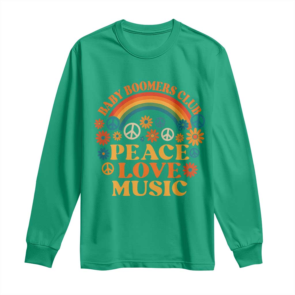Baby Boomers Generation Long Sleeve Shirt Peace Love Music 60s Hippe - Wonder Print Shop