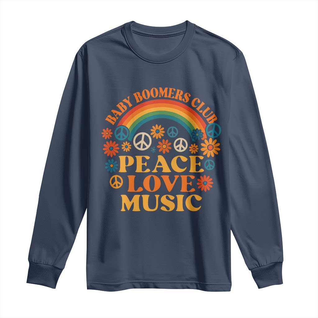 Baby Boomers Generation Long Sleeve Shirt Peace Love Music 60s Hippe - Wonder Print Shop