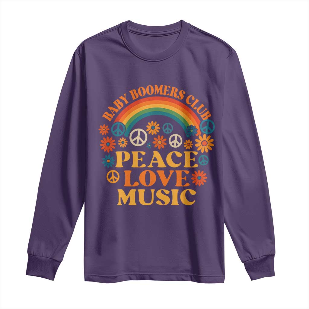 Baby Boomers Generation Long Sleeve Shirt Peace Love Music 60s Hippe - Wonder Print Shop