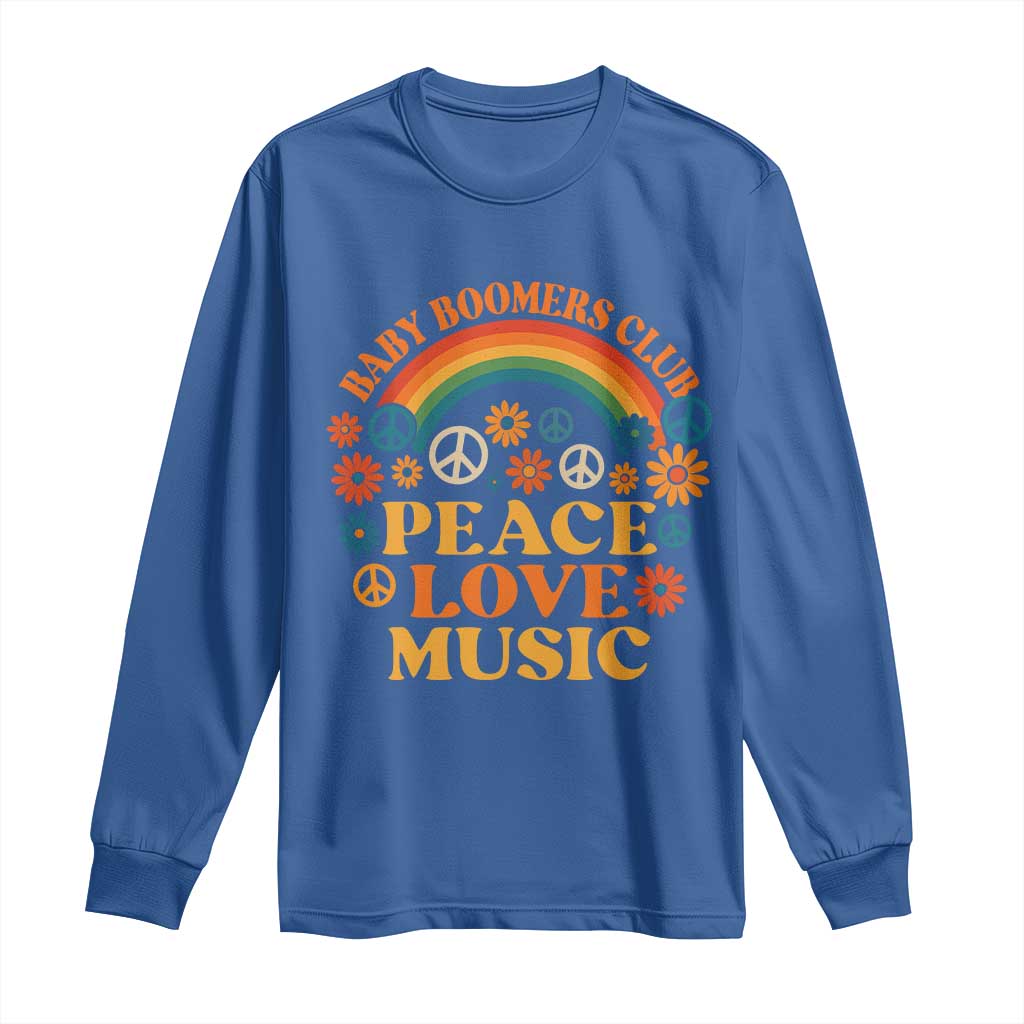 Baby Boomers Generation Long Sleeve Shirt Peace Love Music 60s Hippe - Wonder Print Shop