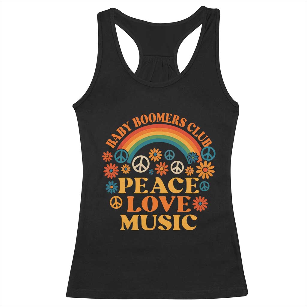 Baby Boomers Generation Racerback Tank Top Peace Love Music 60s Hippe - Wonder Print Shop