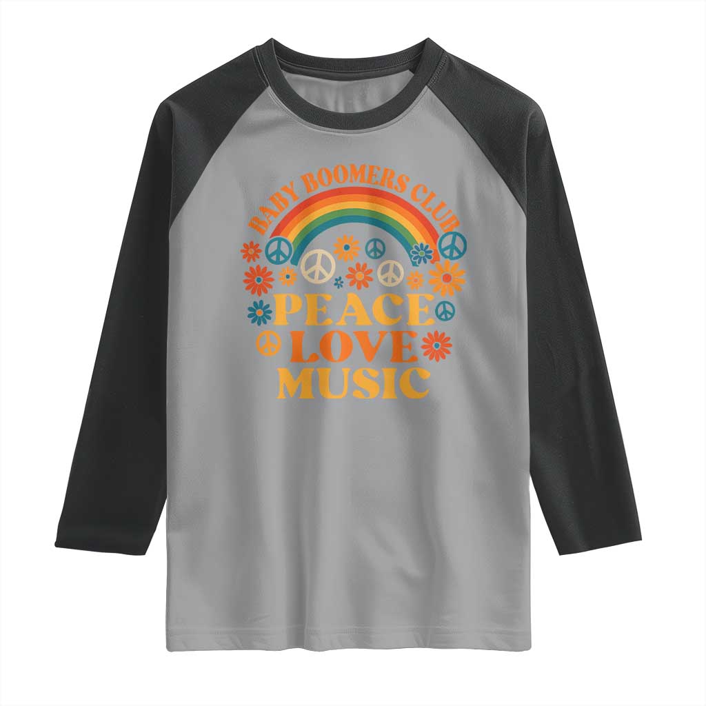 Baby Boomers Generation Raglan Shirt Peace Love Music 60s Hippe - Wonder Print Shop