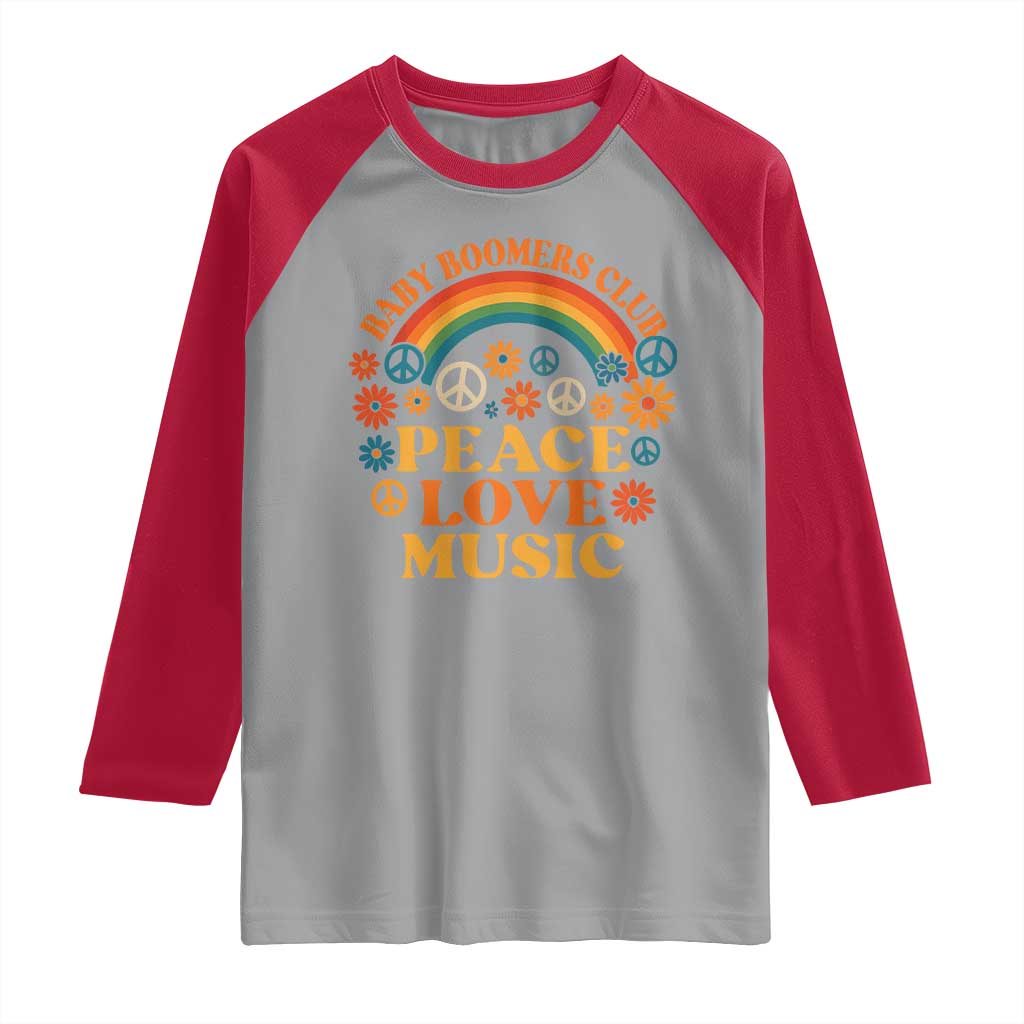 Baby Boomers Generation Raglan Shirt Peace Love Music 60s Hippe - Wonder Print Shop