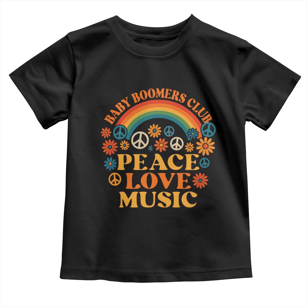 Baby Boomers Generation Toddler T Shirt Peace Love Music 60s Hippe - Wonder Print Shop