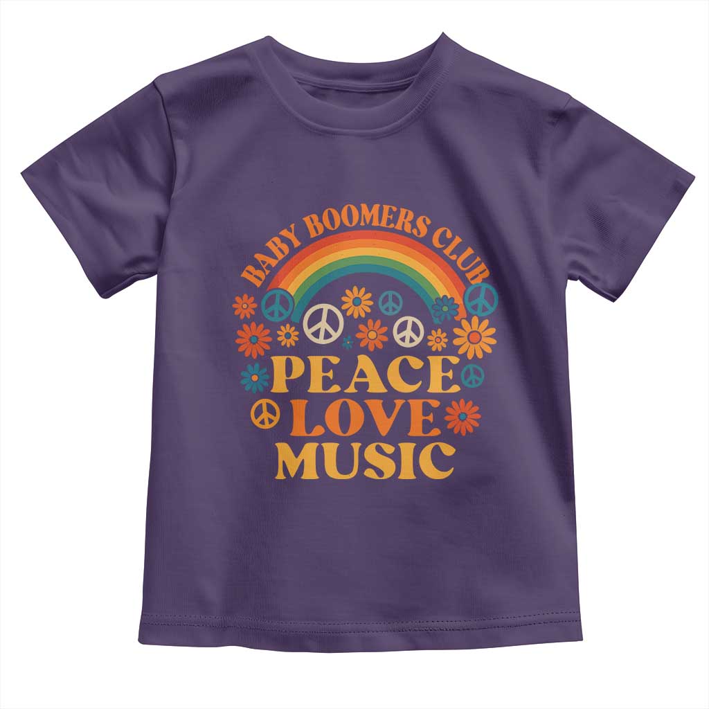 Baby Boomers Generation Toddler T Shirt Peace Love Music 60s Hippe - Wonder Print Shop