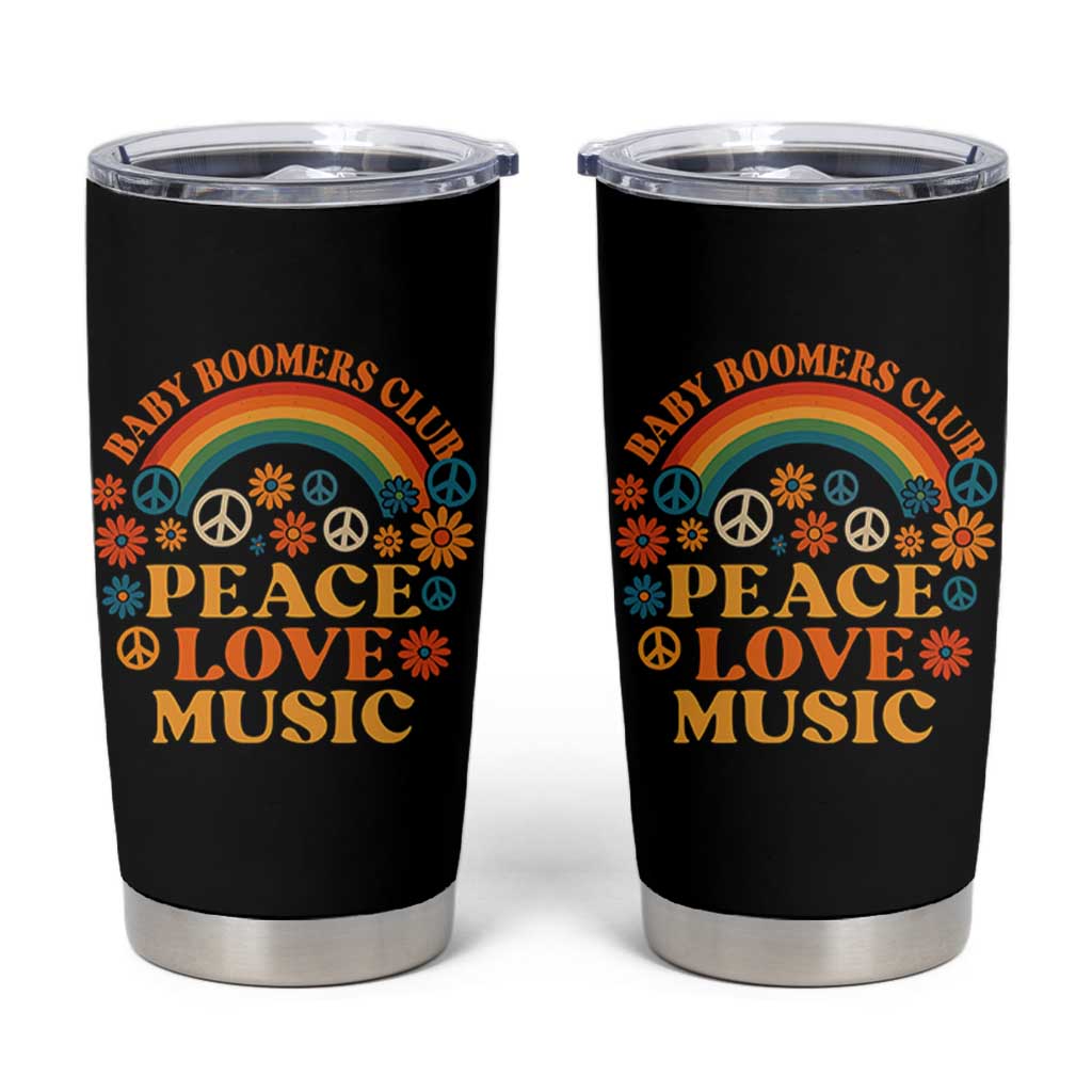 Baby Boomers Generation Tumbler Cup Peace Love Music 60s Hippe - Wonder Print Shop