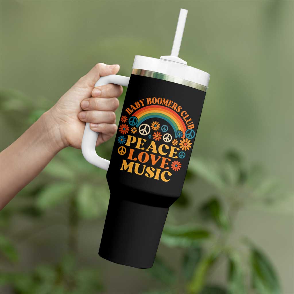 Baby Boomers Generation Tumbler With Handle Peace Love Music 60s Hippe - Wonder Print Shop