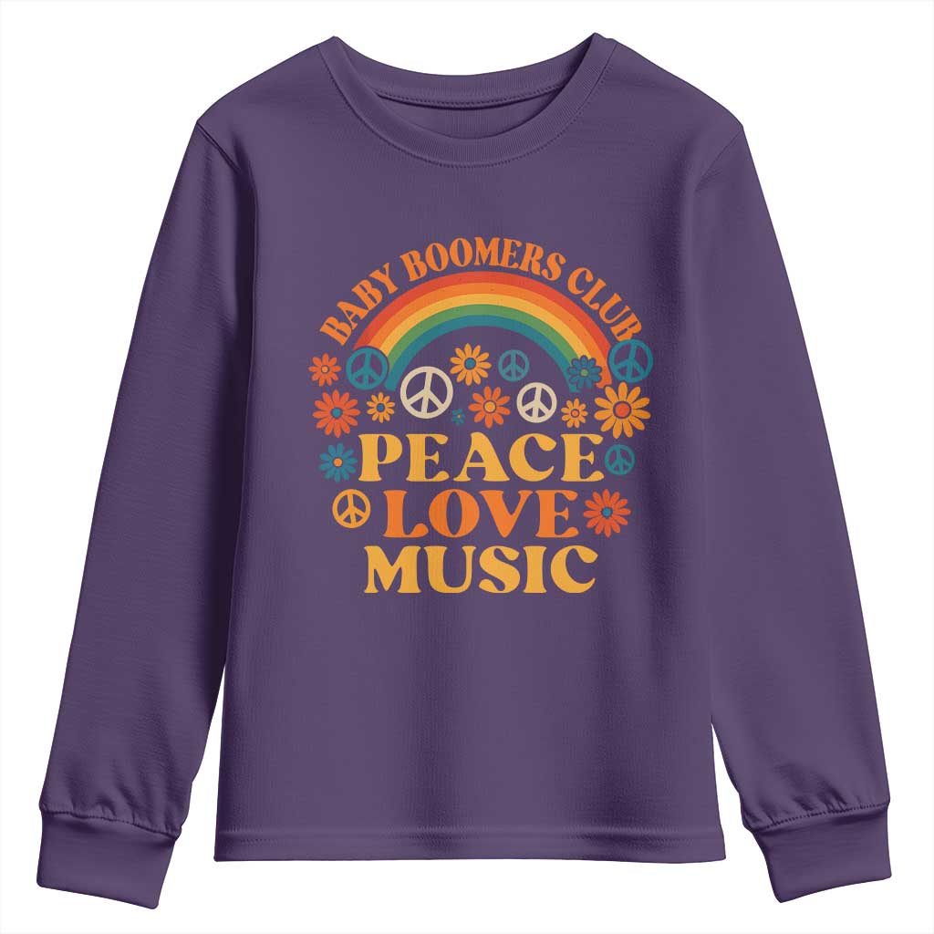 Baby Boomers Generation Youth Sweatshirt Peace Love Music 60s Hippe - Wonder Print Shop