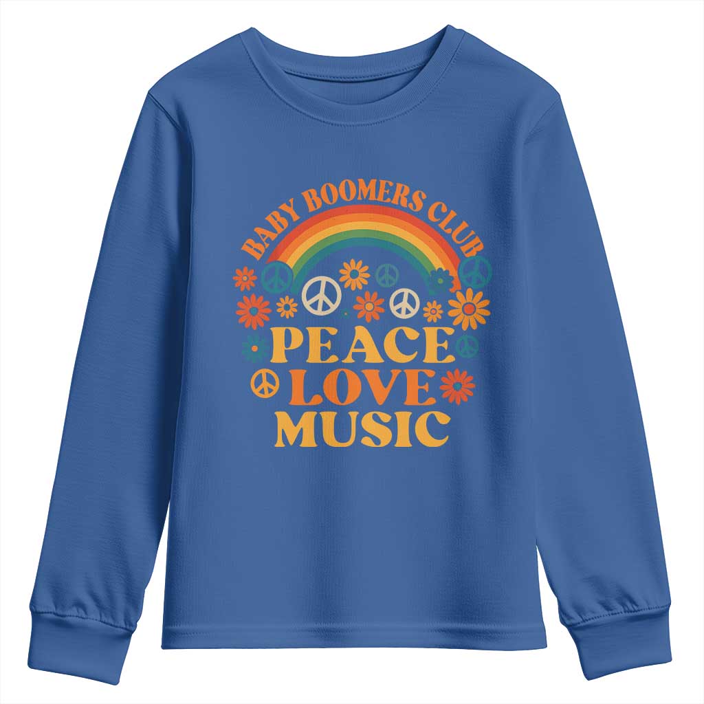 Baby Boomers Generation Youth Sweatshirt Peace Love Music 60s Hippe - Wonder Print Shop