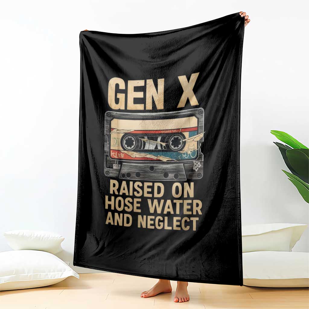 Gen X Throw Blanket Vintage Cassette Tape Raised On Hose Water And Neglect Nostalgia - Wonder Print Shop