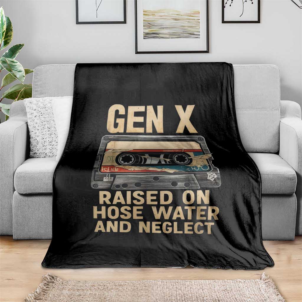 Gen X Throw Blanket Vintage Cassette Tape Raised On Hose Water And Neglect Nostalgia - Wonder Print Shop