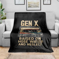 Gen X Throw Blanket Vintage Cassette Tape Raised On Hose Water And Neglect Nostalgia - Wonder Print Shop