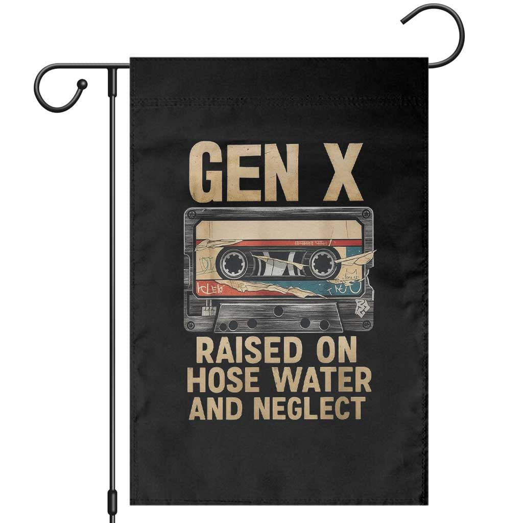 Gen X Garden Flag Vintage Cassette Tape Raised On Hose Water And Neglect Nostalgia - Wonder Print Shop